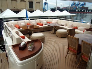 Upper aft deck, seating area